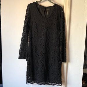 Black Lace Long Sleeved Dress